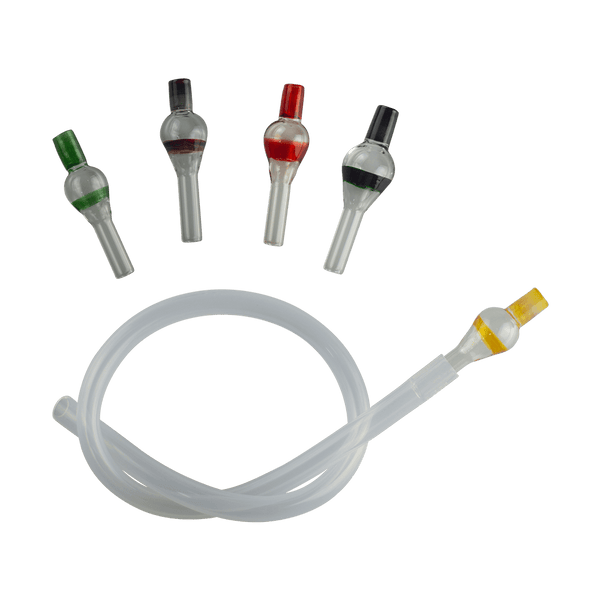 These are the High Airflow (10mm) Dart Whip Mouthpieces by Biting Glass available at Ritual Colorado. These sleek mouthpieces securely fit into your 3/8" inner diameter tubing and provide a refined experience.