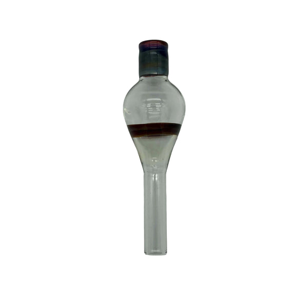 This is the Amber Purple High Airflow (10mm) Dart Whip Mouthpieces by Biting Glass available at Ritual Colorado. These sleek mouthpieces securely fit into your 3/8" inner diameter tubing and provide a refined experience.