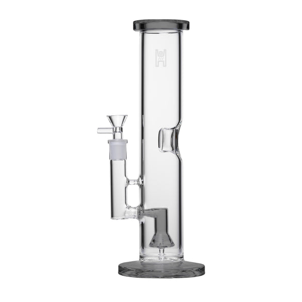 This is the Black 12" Straight Tube Bong by Human Grade available at Ritual Colorado. Featuring a showerhead perc, 14mm connection and ice catcher for a refined water piece at a great price.