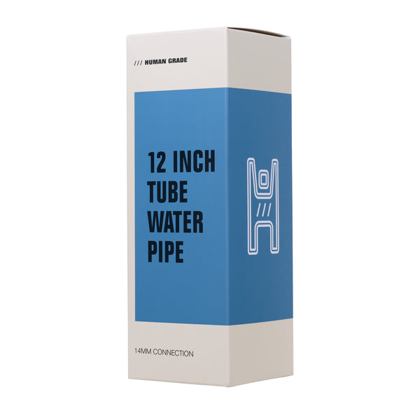 This is the 12" Straight Tube Bong by Human Grade available at Ritual Colorado. Featuring a showerhead perc, 14mm connection and ice catcher for a refined water piece at a great price.