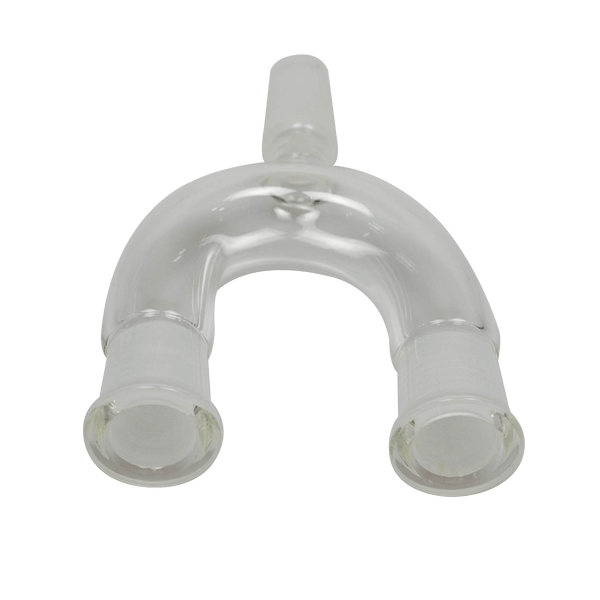 This is the Double Trouble 2-to-1 glass adapter from Ritual Glass available at Ritual Colorado. It featured two 14mm female connections and one 14mm male connection allowing you to double up devices for the largest hits.