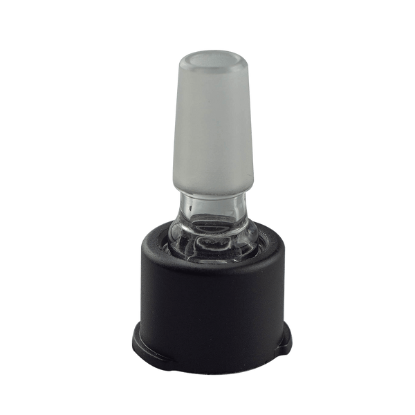 This is a water pipe adapter for the Mighty+ and Crafty+ by Storz & Bickel available at Ritual Colorado. It features a glass water pipe adapter with a plastic collar that fits onto your Storz & Bickel device just like the base cooling unit. Maximize your dry herb hits by running them through water with this awesome accessory.