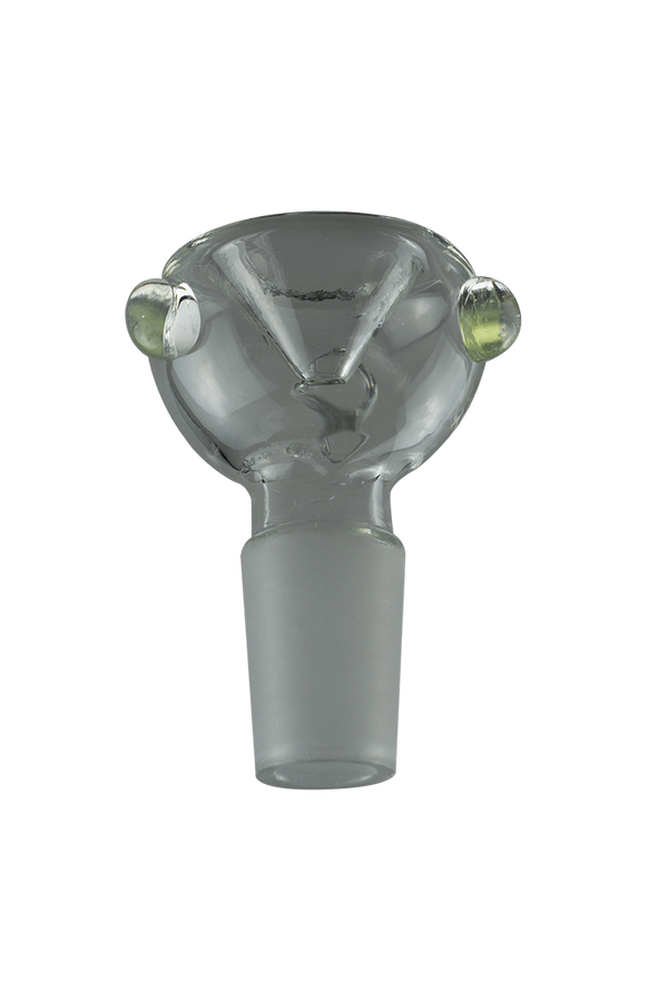 This is the 19mm Bubble Glass Flower Bowl from Ritual Glass available at Ritual Colorado. A convenient combustion bowl option that features dimples on the outside for easy removal from your bong.