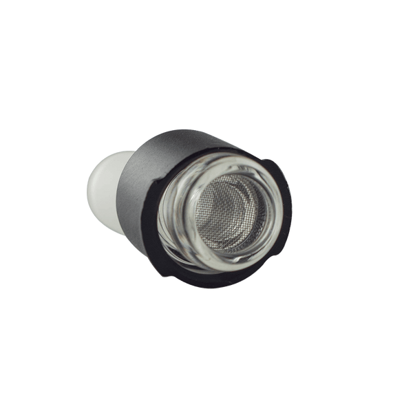 This is a water pipe adapter for the Mighty+ and Crafty+ by Storz & Bickel available at Ritual Colorado. It features a glass water pipe adapter with a plastic collar that fits onto your Storz & Bickel device just like the base cooling unit. Maximize your dry herb hits by running them through water with this awesome accessory.