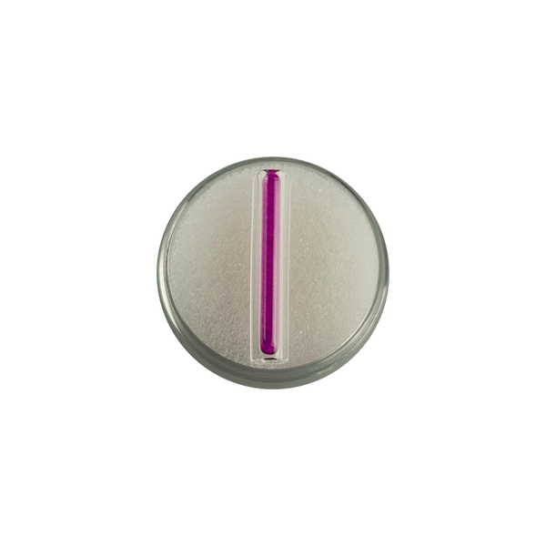 This is the 30mm Pillar-in-Pillar dab insert from Ritual Co. available at Ritual Colorado. Featuring a 6mm hollow quartz pillar on the outside with a 3mm ruby pillar inside for low temp dab rips.