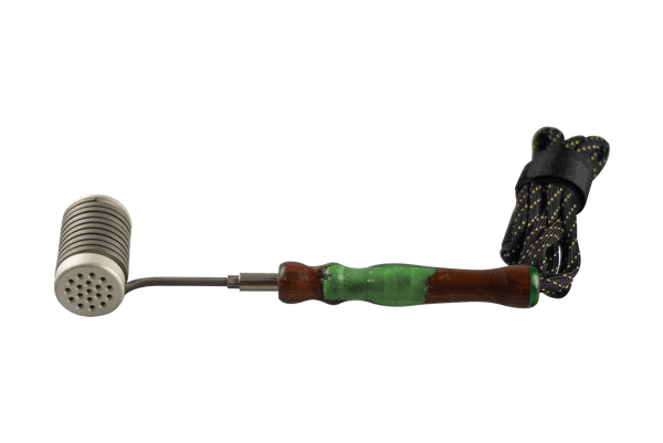 This is the 360XLS Upgrade Kit ball vape from QaromaShop available at Ritual Colorado. Featuring a silver plated titanium housing this kit offers impressive flavor and huge rips.