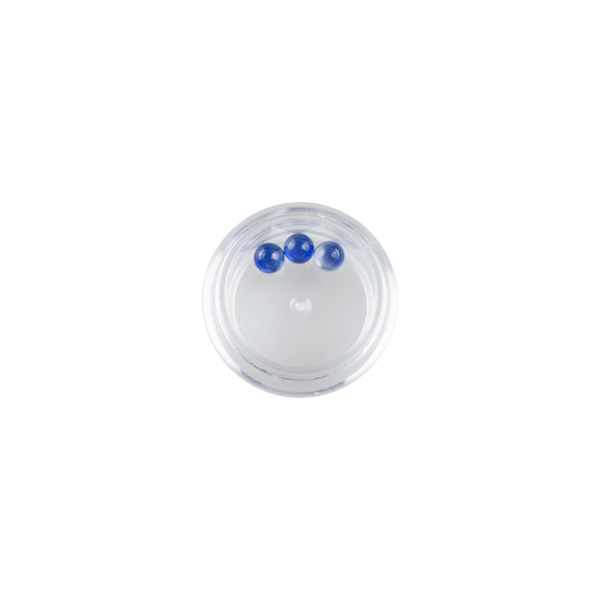These are 5mm Sapphire Terp Pearls available at Ritual Colorado. Offering additional surface area inside your banger or eRig sapphires are a great way to upgrade your dab session.