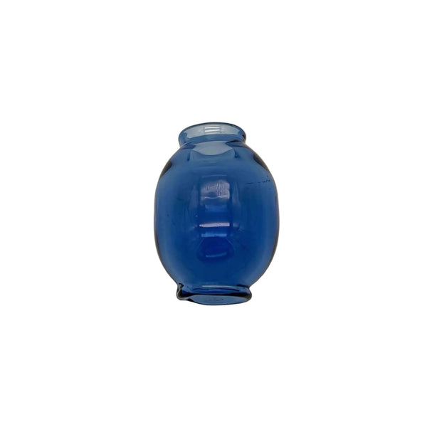 This is the Blue Handmade Glass Macrame Bead (8mm ID) by Biting Glass available at Ritual Colorado. Hand crafted in Denver, Colorado these sleek beads are the perfect accent for your craft project.