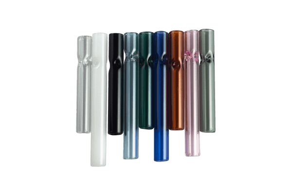 This is the 3-Dimple Glass Chillum by Ritual Essentials available at Ritual Colorado. Available in 3" or 4" lengths and featuring a 12mm diameter this is the perfect one hitter for your adventures.