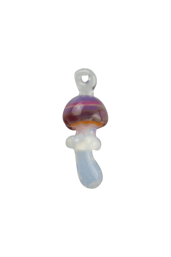 These are Loop Mushroom Pendants by Technicolor Tony available at Ritual Colorado. Featuring vibrant glass colors these handmade jewelry pieces are crafted in Denver, CO.