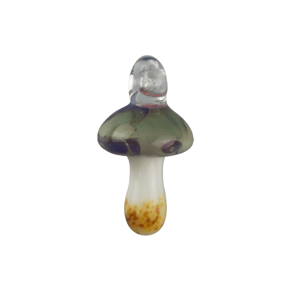 These are Mini Mushroom Pendants by Biting Glass available at Ritual Colorado. Featuring a built-in glass loop as well as vibrant colored mushrooms these are fun little jewelry and decor pieces.