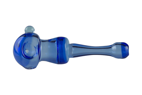 This is the Azure Hand Pipe from Technicolor Tonys available at Ritual Colorado. Featuring a variety of beatiful blues and a convenient compact size this is the perfect daily heady companion.