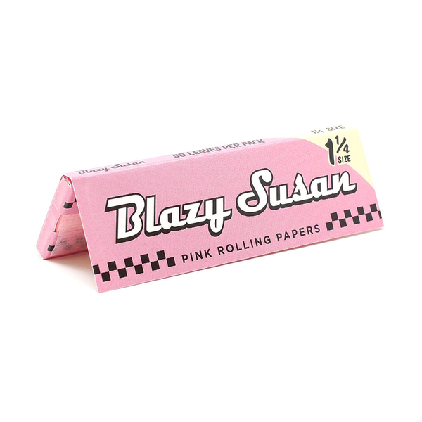 This is a pack of Blazy Susan Premium Pink Rolling Papers (1 1/4" Size) available at Ritual Colorado. These non-GMO, vegan papers are ultra-fine for a smooth, slow burn.