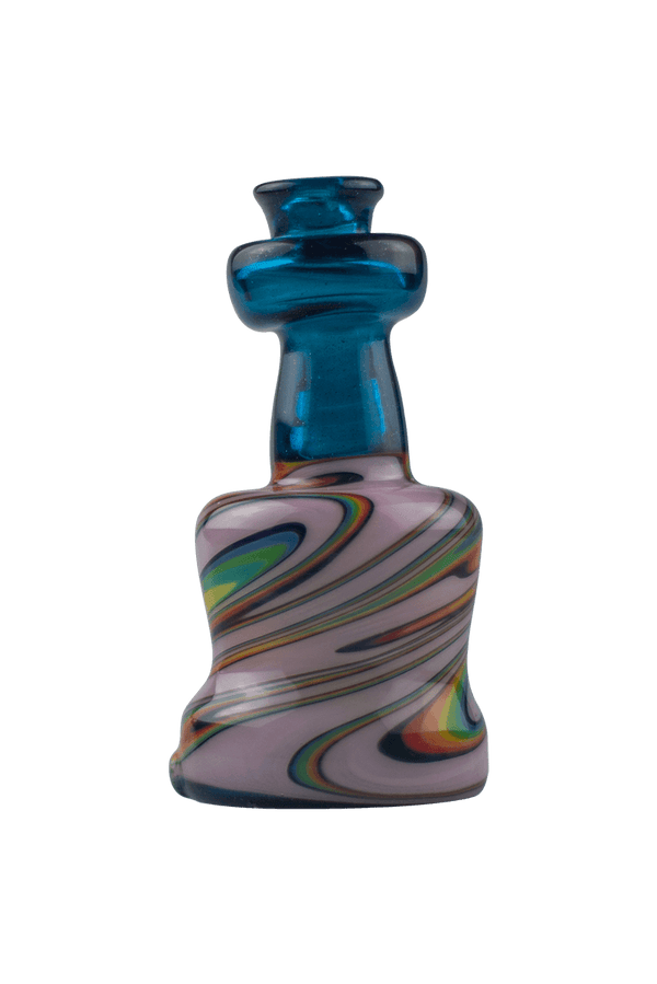 This is the Blue Stardust Wig Wag Puffco Peak Dry Top from Technicolor Tonys available at Ritual Colorado. Featuring a multi-color swirling base accented by a bright colored mouthpiece.