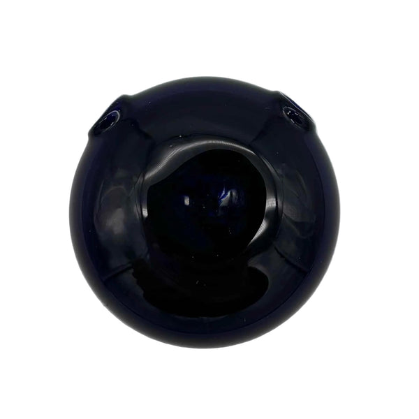 This is the hypnotizing Black & White Swirl Disc Pendant by Biting Glass available at Ritual Colorado. Featuring an intricate black & white pattern accented by deep blue glass on the back this is a bold and stylish jewelry piece.