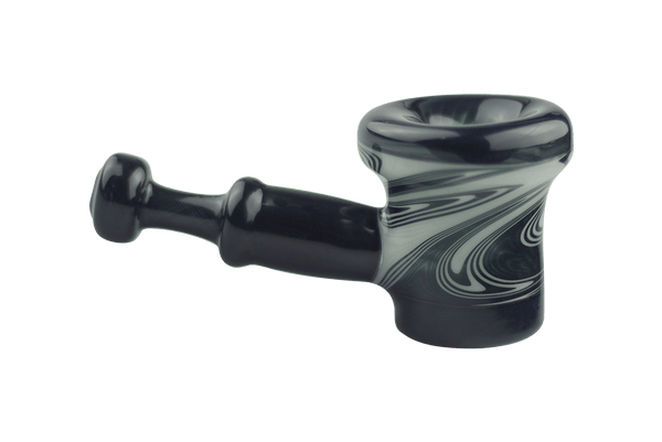 This is the Black & White Swirley Shirley hand pipe by Technicolor Tony available at Ritual Colorado.