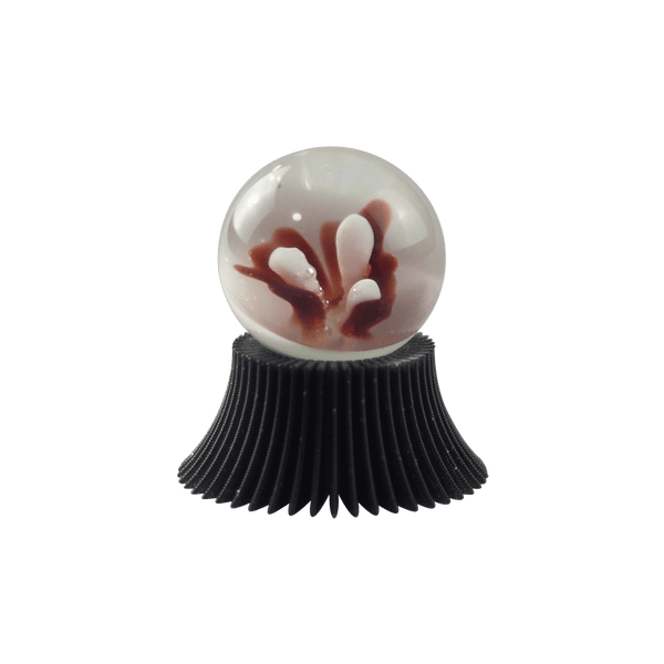 This is the Sparkly Black Marble Stand Set by Orbital Glass available at Ritual Colorado. Featuring four heights of stands allowing you to highlight your favorite marbles in a sleek display.