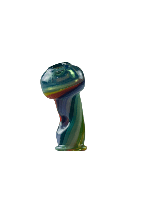 This is the Blue Stardust Rainbow Swirl Glass Pivot Dry Top by Technicolor Tony available at Ritual Colorado. Perfect for the Puffco Pivot these heady tops add fun color and style to your dab pen.