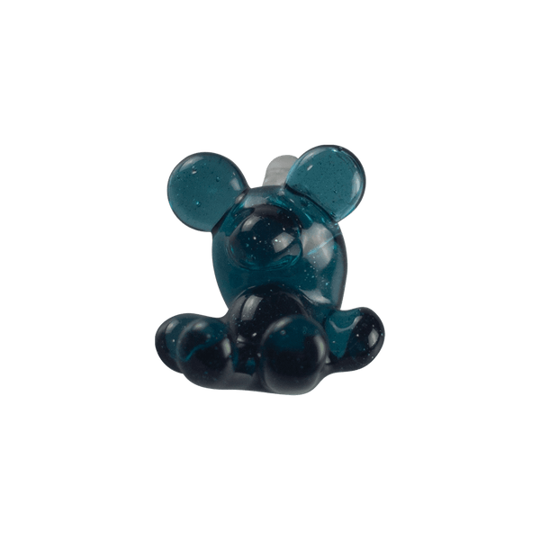 This is the Blue Raspberry Glass Gummy Bear Pendant by Biting Glass available at Ritual Colorado. A fun handmade borosilicate glass jewelry piece made in Denver, Colorado.