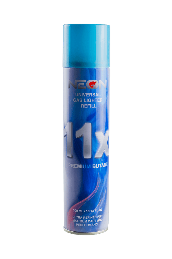 This is a container of condensed butane perfect for refilling your torches, available at Ritual Colorado. The 11x refined butane is high quality for a clean burn.