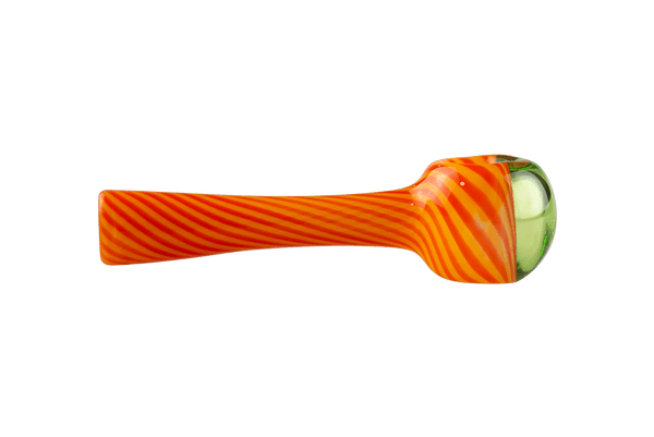 This is the Orange Swirl Window Pipe by Technicolor Tony available at Ritual Colorado. A sleek handpipe featuring vibrant colors and a sleek window allowing you to see into the bowl.