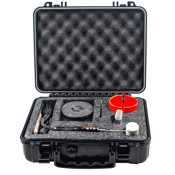 This is the Ceroma GO Kit from QaromaShop available at Ritual. Featuring a digital PID temperature controller, 20mm heater coil, StabWood coil handle, glass bowl, 3mm aroma ruby pearls, 17mm stainless steel screens, stainless steel scoop tool, Ceroma Housing, and a Suet Jade Porcelain Stand. A budget-friendly and powerful ball vaporizer that works for everybody.