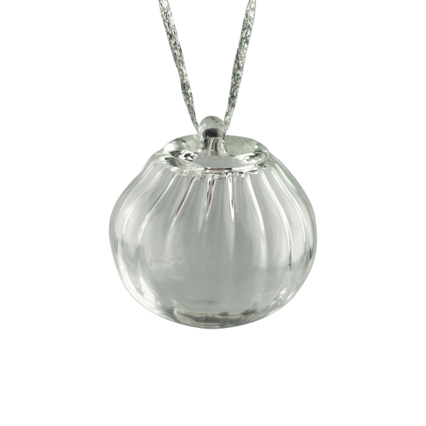 These are Scalloped Glass Ornaments by Technicolor Tony available at Ritual Colorado. Featuring built-in bails these handmade ornaments are blown in Denver, Colorado.