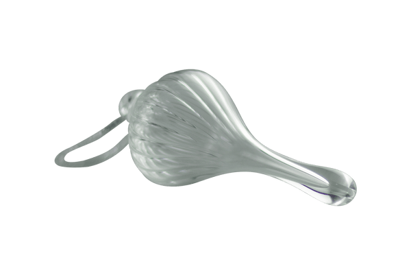 These are Scalloped Glass Ornaments by Technicolor Tony available at Ritual Colorado. Featuring built-in bails these handmade ornaments are blown in Denver, Colorado.