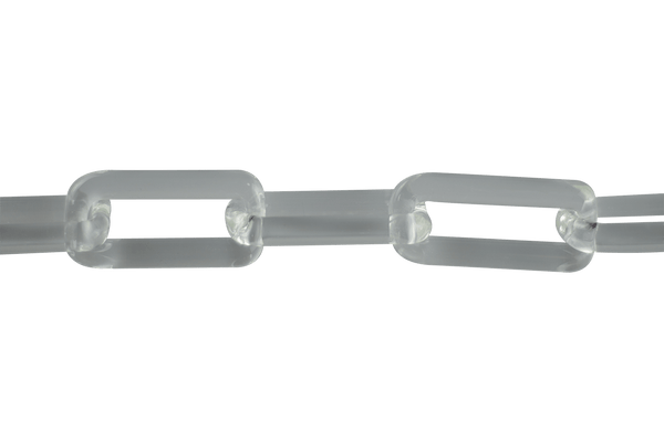 This is the XL size Clear Glass Chain Necklace by Technicolor Tony available at Ritual Colorado. Featuring handmade glass links these beautiful chains are made here locally in Denver, Colorado.