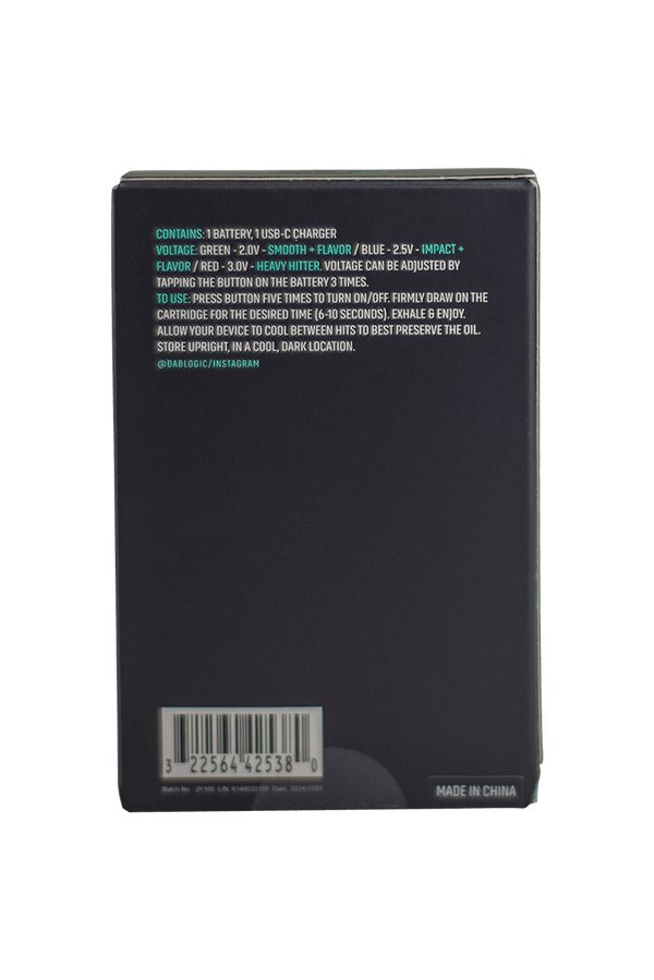This is the Variable Voltage Battery from Dablogic available at Ritual Colorado. Offering voltages from 2.0V - 3.0V this is a low temp battery aimed at high quality rosin.
