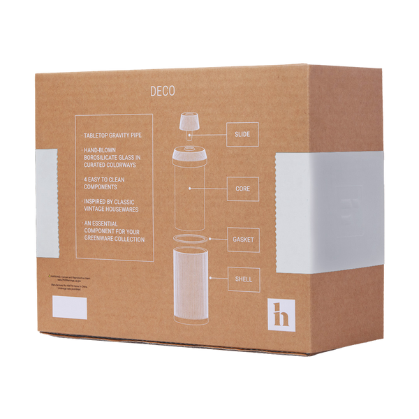 This is the Deco Gravity Bong from NWTN Home available at Ritual Colorado. A vintage inspired glass piece that matches form with function for thick and powerful hits.