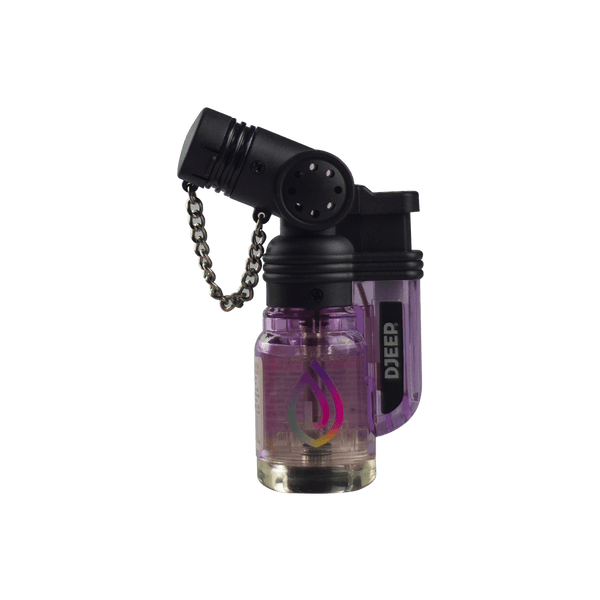 This is the Purple Mini Butane Torch Lighter by Djeep available at Ritual Colorado. A powerful and compact butane torch perfect for Dynavap and Vapman sessions.