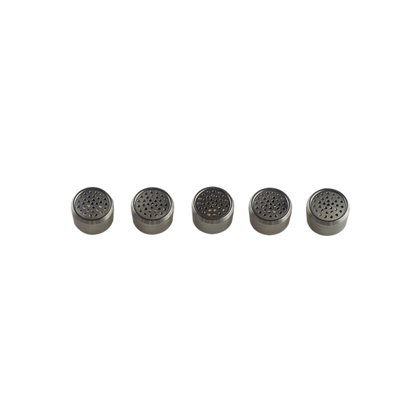 These are stainless steel dosing caps that work with Storz & Bickel vaporizers (Mighty+ Crafty+. Venty) and are available at Ritual Colorado. These dosing caps help keep your vaporizers oven clean for longer and also offer easy bowl swapping and reloading on the go.