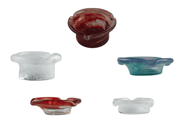 These are Flare Glass Ashtrays by Technicolor Tony available at Ritual Colorado. Vibrant handmade borosilicate ashtrays made right here in Denver, Colorado.