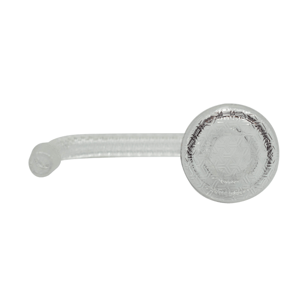 This is the 90 Degree joint angle Trippy Slurpee Banger from Evan Shore Bangers available at Ritual. Made from American quartz, this banger is fully engraved with a gorgeous Goyardish pattern. This banger is great for the heady quartz collectors and dab connoisseurs.