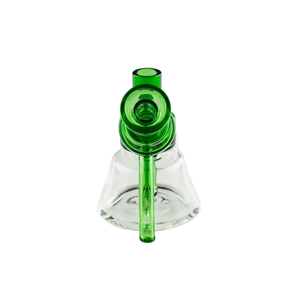 This is the Bubble Blaster Glass Bubbler from Ritual Glass available at Ritual Colorado. Featuring a sturdy footprint and beautiful colored glass accents this is a great everyday bong. Featuring a 14mm female connection for easy compatibility with your favorite dry herb vaporizers and dabbing quartz.