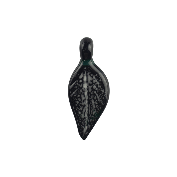 This is the Experimental Green Glass Leaf Pendant by Biting Glass available at Ritual Colorado. Featuring vibrant glass colors, carved texture and a built-in bail for a sleek piece of jewelry made locally in Denver, Colorado.