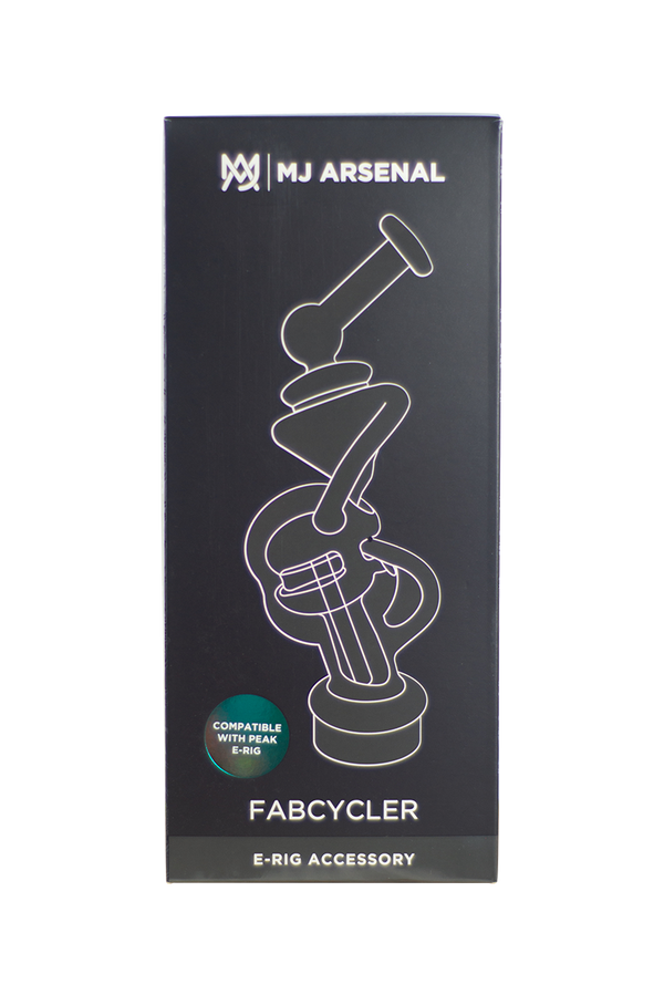 This is the Fabcycler Glass Peak Top from MJ Arsenal available at Ritual Colorado. Combining fab egg and recycler function this is a wet puffco top with great function and cooling.