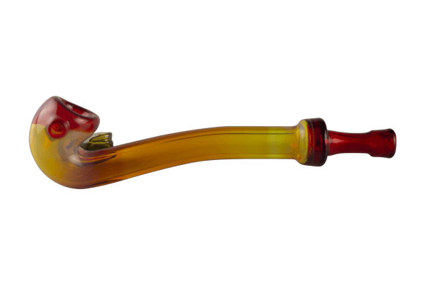 This is the Flame Wizard Pipe by Technicolor Tony available at Ritual Colorado. A handblown glass masterpiece made locally here in Denver, Colorado.