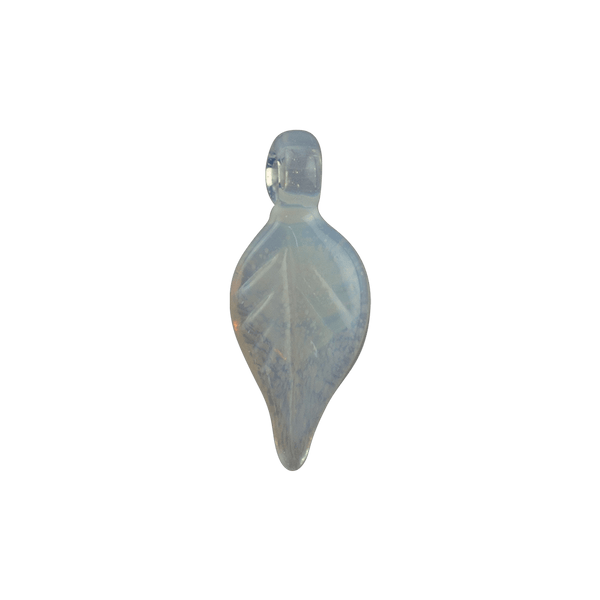 This is the Ghost Glass Leaf Pendant by Biting Glass available at Ritual Colorado. Featuring vibrant glass colors, carved texture and a built-in bail for a sleek piece of jewelry made locally in Denver, Colorado.