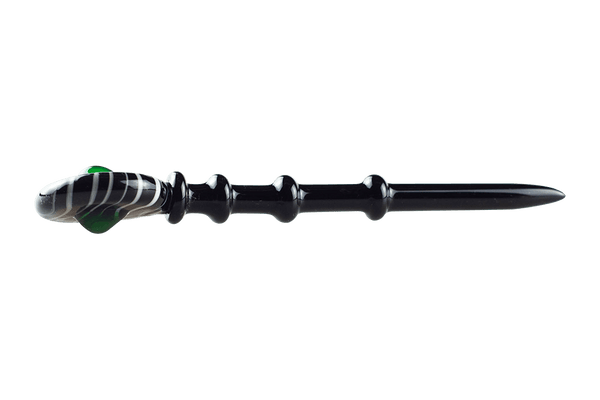 This is the Fancy Glass Dabber from Ritual Glass available at Ritual Colorado. Featuring a stylish upper with several ridges for easy handling. The glass tip comes to a point for easy management of concentrates and cleaning.