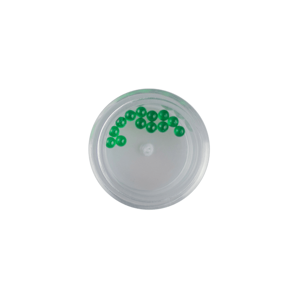 These are Green 3mm Nano Gem Terp Pearls from Ritual Co. available at Ritual Colorado. Beautiful AAA-Quality lab grown gemstones that provide a refined upgrade to your dab experience.