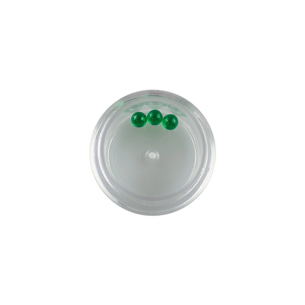 These are Green 4mm Nano Gem Terp Pearls from Ritual Co. available at Ritual Colorado. Beautiful AAA-Quality lab grown gemstones that provide a refined upgrade to your dab experience.