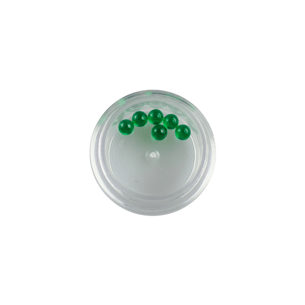 These are Green 4mm Nano Gem Terp Pearls from Ritual Co. available at Ritual Colorado. Beautiful AAA-Quality lab grown gemstones that provide a refined upgrade to your dab experience.