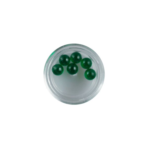 These are Green 6mm Nano Gem Terp Pearls from Ritual Co. available at Ritual Colorado. Beautiful AAA-Quality lab grown gemstones that provide a refined upgrade to your dab experience.
