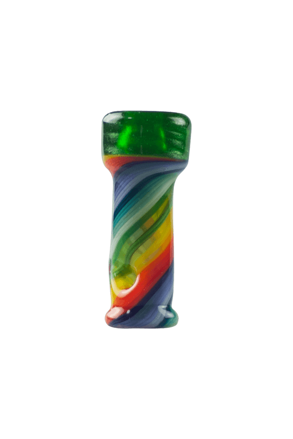This is the Green Stardust Rainbow Swirl Glass Pivot Dry Top by Technicolor Tony available at Ritual Colorado. Perfect for the Puffco Pivot these heady tops add fun color and style to your dab pen.