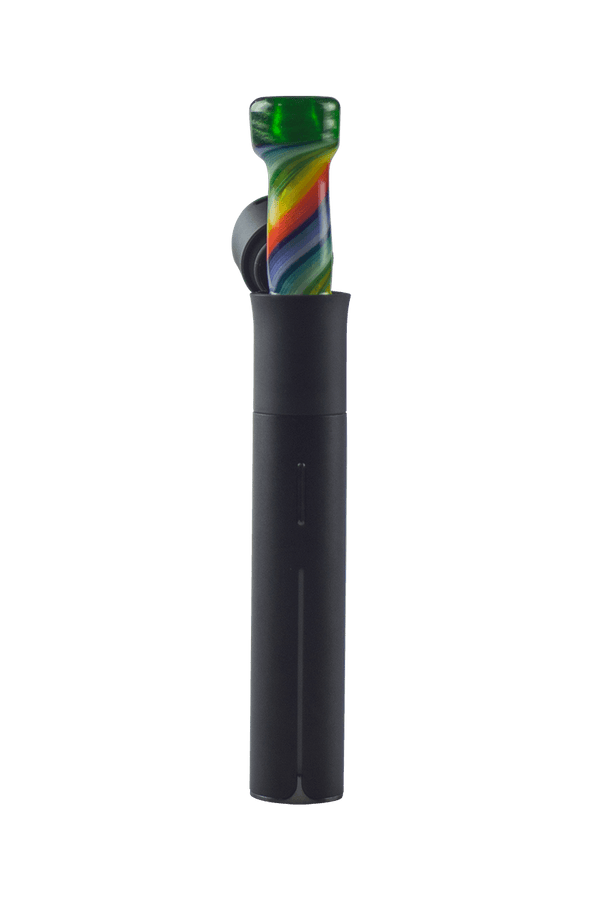 This is the Green Stardust Rainbow Swirl Glass Pivot Dry Top by Technicolor Tony available at Ritual Colorado. Perfect for the Puffco Pivot these heady tops add fun color and style to your dab pen.