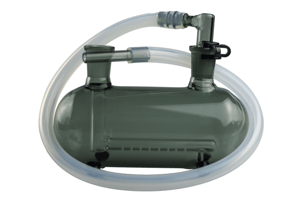 This is the Smokey Grey Green Submarine glass bong from RItual Glass available at Ritual Colorado. A powerful and compact 14mm water piece that is perfect for dry herb and dab use.