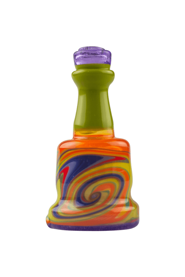 This is the Groovy Wig Wag Puffco Peak Dry Top from Technicolor Tonys available at Ritual Colorado. Featuring a multi-color swirling base accented by a bright colored mouthpiece.