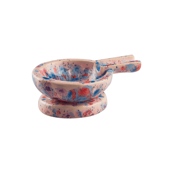 This is the Gumball ceramic ash tray from Jaxel's Art available at Ritual Colorado. It features an extended arm perfect for holding your joint, dynavap or whip mouthpiece. Check out all the beautiful one-of-one ceramic products from Jaxel's Art and let us know if you're ever interested in a custom creation.